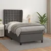 Image de Sommier À Lattes De Lit Avec Matelas Gris 80x200 Cm Similicuir Vidaxl