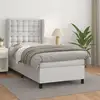 Image de Sommier À Lattes De Lit Avec Matelas Blanc 90x200 Cm Similicuir Vidaxl