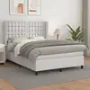 Image de Sommier À Lattes De Lit Avec Matelas Blanc 140x190cm Similicuir Vidaxl