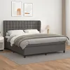 Image de Sommier À Lattes De Lit Avec Matelas Gris 160x200 Cm Similicuir Vidaxl