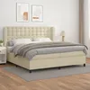 Image de Sommier À Lattes De Lit Avec Matelas Crème 200x200cm Similicuir Vidaxl