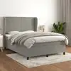 Image de Sommier À Lattes De Lit Et Matelas Gris Clair 140x190cm Velours Vidaxl