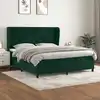 Image de Sommier À Lattes De Lit Et Matelas Vert Foncé 160x200cm Velours Vidaxl