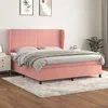 Image de Sommier À Lattes De Lit Avec Matelas Rose 160x200 Cm Velours Vidaxl