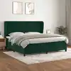 Image de Sommier À Lattes De Lit Et Matelas Vert Foncé 200x200cm Velours Vidaxl