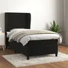 Image de Sommier À Lattes De Lit Avec Matelas Noir 90x190 Cm Velours Vidaxl