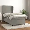 Image de Sommier À Lattes De Lit Et Matelas Gris Clair 100x200cm Velours Vidaxl