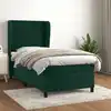 Image de Sommier À Lattes De Lit Avec Matelas Vert Foncé 100x200 Cm Vidaxl
