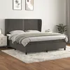 Image de Sommier    Lattes De Lit Et Matelas Gris Fonc © 180x200cm Velours Vidaxl
