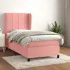 Image de Sommier À Lattes De Lit Et Matelas Rose 80x200 Cm Velours Vidaxl