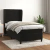 Image de Sommier À Lattes De Lit Avec Matelas Noir 100x200 Cm Velours Vidaxl