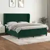 Image de Sommier À Lattes De Lit Et Matelas Vert Foncé 180x200cm Velours Vidaxl
