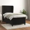 Image de Sommier À Lattes De Lit Avec Matelas Noir 90x190 Cm Velours Vidaxl