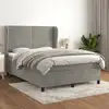 Image de Sommier À Lattes De Lit Et Matelas Gris Clair 140x200cm Velours Vidaxl