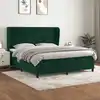 Image de Sommier À Lattes De Lit Et Matelas Vert Foncé 160x200cm Velours Vidaxl