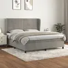 Image de Sommier À Lattes De Lit Et Matelas Gris Clair 180x200cm Velours Vidaxl