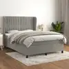 Image de Sommier À Lattes De Lit Et Matelas Gris Clair 140x190cm Velours Vidaxl