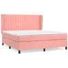 Image de Sommier À Lattes De Lit Avec Matelas Rose 160x200 Cm Velours Vidaxl