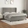 Image de Sommier À Lattes De Lit Et Matelas Gris Clair 180x200cm Velours Vidaxl