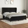 Image de Sommier À Lattes De Lit Avec Matelas Noir 180x200 Cm Velours Vidaxl