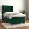 Image de Sommier À Lattes De Lit Avec Matelas Vert Foncé 100x200 Cm Vidaxl
