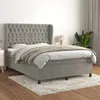 Image de Sommier À Lattes De Lit Et Matelas Gris Clair 140x200cm Velours Vidaxl