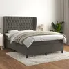 Image de Sommier À Lattes De Lit Et Matelas Gris Foncé 140x200cm Velours Vidaxl
