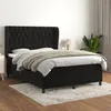 Image de Sommier À Lattes De Lit Avec Matelas Noir 140x200 Cm Velours Vidaxl