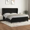 Image de VidaXL Lit à sommier tapissier et matelas Noir 160x200 cm Velours - Modèle 3129401
