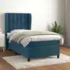 Image de Sommier À Lattes De Lit Avec Matelas Bleu Foncé 90x190 Cm Vidaxl