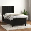 Image de Sommier À Lattes De Lit Avec Matelas Noir 90x200 Cm Velours Vidaxl