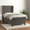 Image de Sommier À Lattes De Lit Avec Matelas Gris Foncé 100x200 Cm Vidaxl