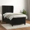 Image de Sommier À Lattes De Lit Avec Matelas Noir 100x200 Cm Velours Vidaxl