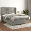 Image de Sommier À Lattes De Lit Et Matelas Gris Clair 140x190cm Velours Vidaxl