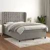 Image de Sommier À Lattes De Lit Et Matelas Gris Clair 140x200cm Velours Vidaxl
