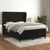 Image de Sommier À Lattes De Lit Avec Matelas Noir 140x200 Cm Velours Vidaxl