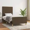 Image de Cadre De Lit Sans Matelas Marron Foncé 90x190 Cm Tissu Vidaxl