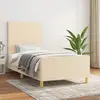 Image de Cadre De Lit Sans Matelas Crème 90x190 Cm Tissu Vidaxl