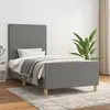 Image de Cadre De Lit Sans Matelas Gris Foncé 100x200 Cm Tissu Vidaxl