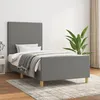 Image de vidaXL Cadre de lit avec tête de lit Gris foncé 100x200 cm Tissu 3124872
