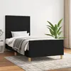 Image de vidaXL Cadre de lit avec tête de lit Noir 100x200 cm Tissu 3124873