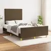 Image de Cadre De Lit Sans Matelas Marron Foncé 120x200 Cm Tissu Vidaxl