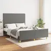 Image de Cadre De Lit Sans Matelas Gris Foncé 140x190 Cm Tissu Vidaxl