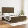Image de Cadre De Lit Sans Matelas Marron Foncé 140x190 Cm Tissu Vidaxl
