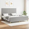 Image de Cadre De Lit Sans Matelas Gris Clair 160x200 Cm Tissu Vidaxl