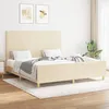Image de Cadre De Lit Sans Matelas Crème 160x200 Cm Tissu Vidaxl
