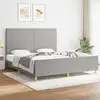 Image de Cadre De Lit Sans Matelas Gris Clair 180x200 Cm Tissu Vidaxl