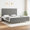 Image de Cadre De Lit Sans Matelas Gris Foncé 180x200 Cm Tissu Vidaxl