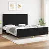 Image de Cadre De Lit Sans Matelas Noir 180x200 Cm Tissu Vidaxl