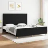 Image de vidaXL Cadre de lit avec tête de lit Noir 180 x 200 cm Tissu 3124913